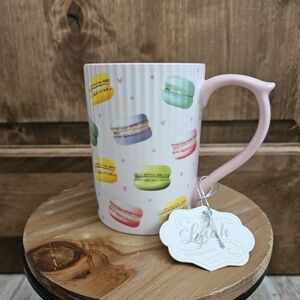 Artisan Pink Handle Macaron Ceramic Mug
